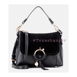 NWT See by Chloe Joan Small leather shoulder bag Black